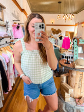 Load image into Gallery viewer, Mint Gingham Tank
