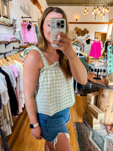 Load image into Gallery viewer, Mint Gingham Tank
